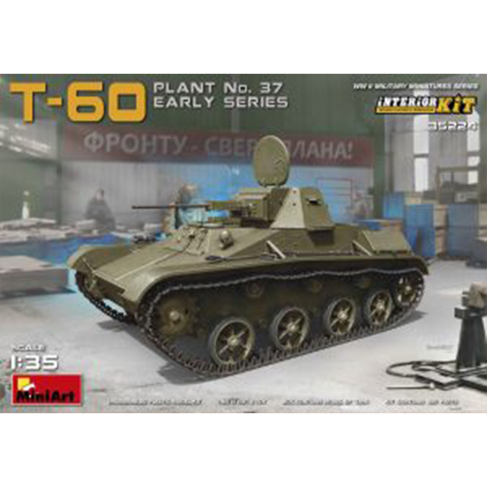 Miniart 1/35 Maket T-60 Tank (Plant No.37) İç Yapısı Ile Erken Dönem